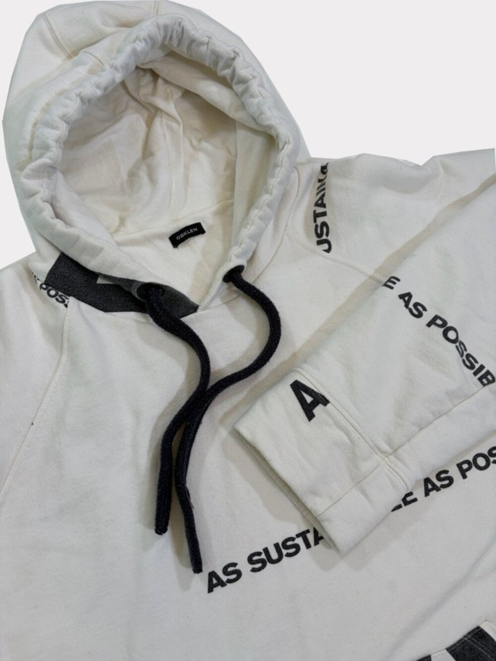 Osklen ASAP "As Sustainable As Possible" Pullover Hoodie White Men's L